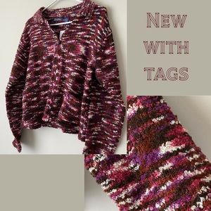 Wind River Confetti Zip-up Sweater Size Large Brand New with Tags